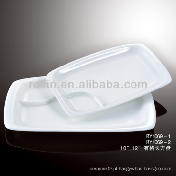 Especial 10 &quot;branco compartimento placas de porcelana retangular